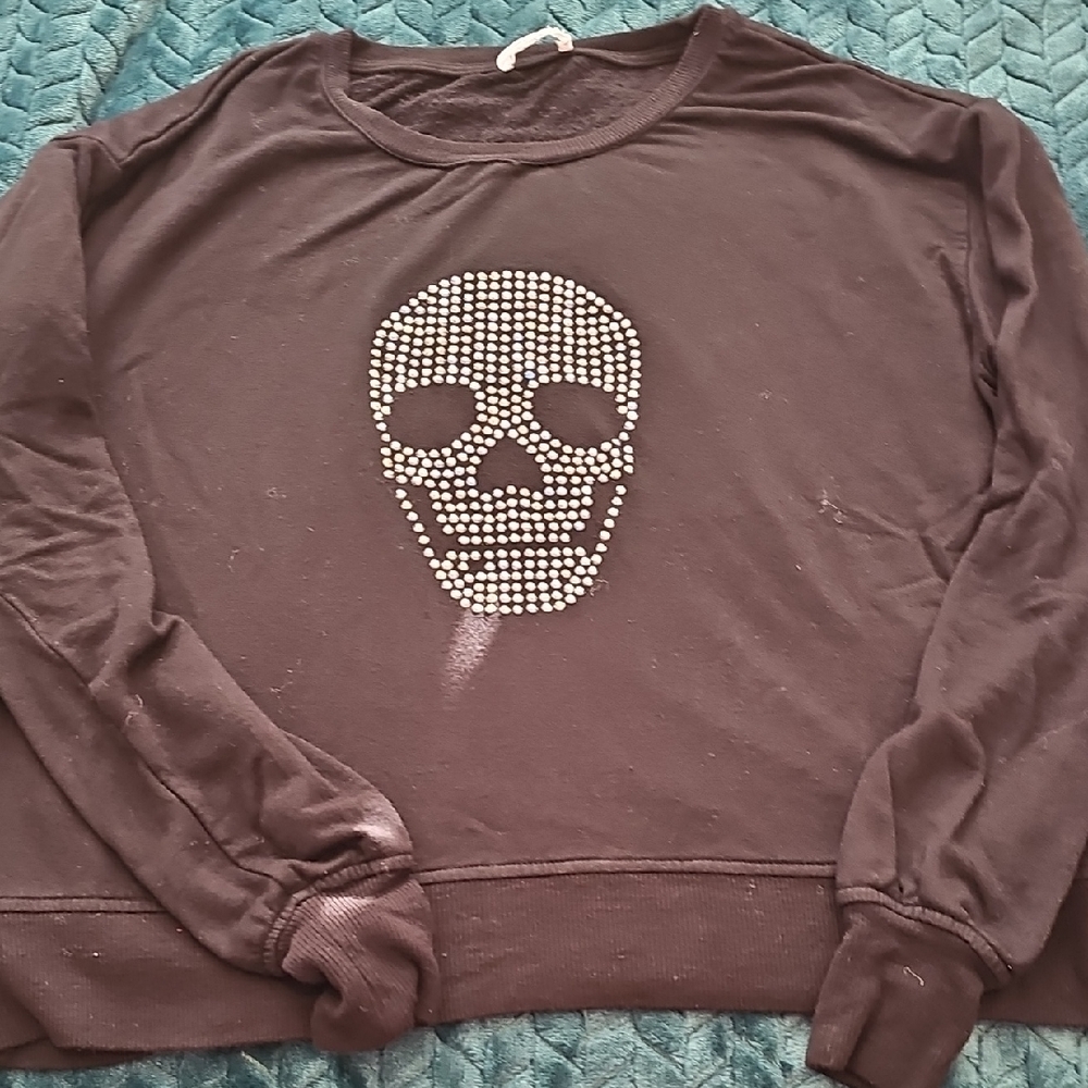Women's Black Skull Sweater